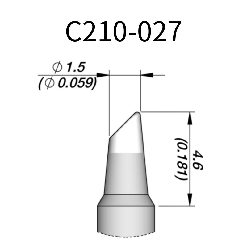 C210 cartridge&nbsp;works with major soldering stations including JBC, AIFEN, SUGON, YIHUA, AIXUN, GEEBOON, and Silverflo models.

C210 cartridges are appropriate for precision soldering jobs, and perfect to work with SMD, under a microscope, or with conventional components.
Measuring approximately 83mm.

This cartridge comes with a thermal resistance of around 2~3 Ohm.

They work with&nbsp;T210 Handles.