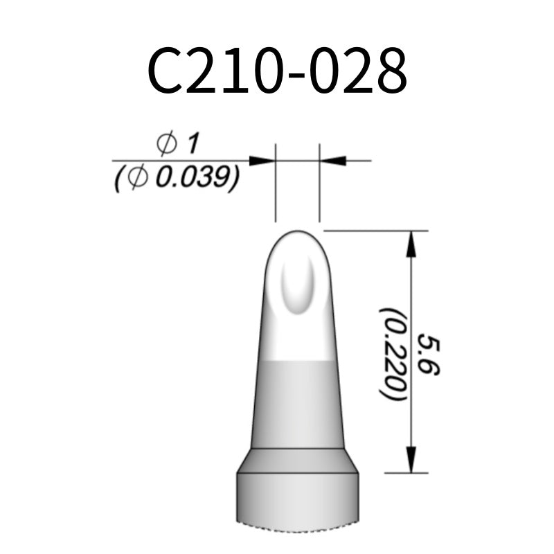 C210 cartridge&nbsp;works with major soldering stations including JBC, AIFEN, SUGON, YIHUA, AIXUN, GEEBOON, and Silverflo models.

C210 cartridges are appropriate for precision soldering jobs, and perfect to work with SMD, under a microscope, or with conventional components.
Measuring approximately 83mm.

This cartridge comes with a thermal resistance of around 2~3 Ohm.

They work with&nbsp;T210 Handles.