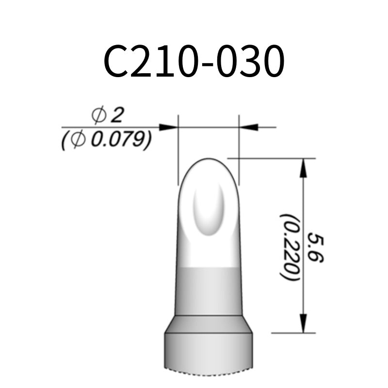 C210 cartridge&nbsp;works with major soldering stations including JBC, AIFEN, SUGON, YIHUA, AIXUN, GEEBOON, and Silverflo models.

C210 cartridges are appropriate for precision soldering jobs, and perfect to work with SMD, under a microscope, or with conventional components.
Measuring approximately 83mm.

This cartridge comes with a thermal resistance of around 2~3 Ohm.

They work with&nbsp;T210 Handles.