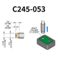 C245 cartridge range is the most conventional one of JBC, AIFEN, SUGON, YIHUA, AIXUN, GEEBOON, Silverflo with many shapes, sizes and special models.
They are appropriate for general soldering purposes and they are perfect for both SMD components or for applications with high power requirements such as ground plane soldering.

Measuring approximately 100mm.

This cartridge comes with a thermal resistance of around 2~3 Ohm.

They work with T245 Handles.