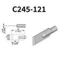 C245 cartridge range is the most conventional one of JBC, AIFEN, SUGON, YIHUA, AIXUN, GEEBOON, Silverflo with many shapes, sizes and special models.
They are appropriate for general soldering purposes and they are perfect for both SMD components or for applications with high power requirements such as ground plane soldering.

Measuring approximately 100mm.

This cartridge comes with a thermal resistance of around 2~3 Ohm.

They work with T245 Handles.