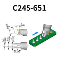 C245 cartridge range is the most conventional one of JBC, AIFEN, SUGON, YIHUA, AIXUN, GEEBOON, Silverflo with many shapes, sizes and special models.
They are appropriate for general soldering purposes and they are perfect for both SMD components or for applications with high power requirements such as ground plane soldering.

Measuring approximately 99mm.

This cartridge comes with a thermal resistance of around 2~3 Ohm.

They work with T245 Handles.
