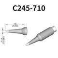 C245 cartridge range is the most conventional one of JBC, AIFEN, SUGON, YIHUA, AIXUN, GEEBOON, Silverflo with many shapes, sizes and special models.
They are appropriate for general soldering purposes and they are perfect for both SMD components or for applications with high power requirements such as ground plane soldering.

Measuring approximately 100mm.

This cartridge comes with a thermal resistance of around 2~3 Ohm.

They work with T245 Handles.