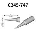 C245 cartridge range is the most conventional one of JBC, AIFEN, SUGON, YIHUA, AIXUN, GEEBOON, Silverflo with many shapes, sizes and special models.
They are appropriate for general soldering purposes and they are perfect for both SMD components or for applications with high power requirements such as ground plane soldering.

Measuring approximately 100mm.

This cartridge comes with a thermal resistance of around 2~3 Ohm.

They work with T245 Handles.