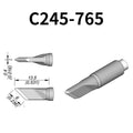 C245 cartridge range is the most conventional one of JBC, AIFEN, SUGON, YIHUA, AIXUN, GEEBOON, Silverflo with many shapes, sizes and special models.
They are appropriate for general soldering purposes and they are perfect for both SMD components or for applications with high power requirements such as ground plane soldering.

Measuring approximately 100mm.

This cartridge comes with a thermal resistance of around 2~3 Ohm.

They work with T245 Handles.