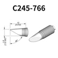 C245 cartridge range is the most conventional one of JBC, AIFEN, SUGON, YIHUA, AIXUN, GEEBOON, Silverflo with many shapes, sizes and special models.
They are appropriate for general soldering purposes and they are perfect for both SMD components or for applications with high power requirements such as ground plane soldering.

Measuring approximately 100mm.

This cartridge comes with a thermal resistance of around 2~3 Ohm.

They work with T245 Handles.