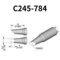 C245 cartridge range is the most conventional one of JBC, AIFEN, SUGON, YIHUA, AIXUN, GEEBOON, Silverflo with many shapes, sizes and special models.
They are appropriate for general soldering purposes and they are perfect for both SMD components or for applications with high power requirements such as ground plane soldering.

Measuring approximately 100mm.

This cartridge comes with a thermal resistance of around 2~3 Ohm.

They work with T245 Handles.