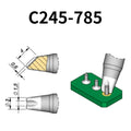 C245 cartridge range is the most conventional one of JBC, AIFEN, SUGON, YIHUA, AIXUN, GEEBOON, Silverflo with many shapes, sizes and special models.
They are appropriate for general soldering purposes and they are perfect for both SMD components or for applications with high power requirements such as ground plane soldering.

Measuring approximately 100mm.

This cartridge comes with a thermal resistance of around 2~3 Ohm.

They work with T245 Handles.