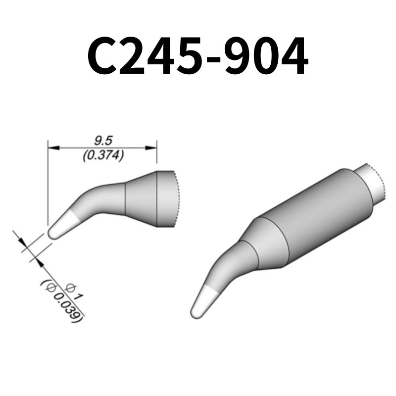 C245-904 Soldering Tip Cartridge Bent Ø 1