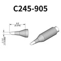 C245 cartridge range is the most conventional one of JBC, AIFEN, SUGON, YIHUA, AIXUN, GEEBOON, Silverflo with many shapes, sizes and special models.
They are appropriate for general soldering purposes and they are perfect for both SMD components or for applications with high power requirements such as ground plane soldering.

Measuring approximately 100mm.

This cartridge comes with a thermal resistance of around 2~3 Ohm.

They work with T245 Handles.