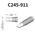 C245 cartridge range is the most conventional one of JBC, AIFEN, SUGON, YIHUA, AIXUN, GEEBOON, Silverflo with many shapes, sizes and special models.
They are appropriate for general soldering purposes and they are perfect for both SMD components or for applications with high power requirements such as ground plane soldering.

Measuring approximately 100mm.

This cartridge comes with a thermal resistance of around 2~3 Ohm.

They work with T245 Handles.