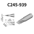 C245 cartridge range is the most conventional one of JBC, AIFEN, SUGON, YIHUA, AIXUN, GEEBOON, Silverflo with many shapes, sizes and special models.
They are appropriate for general soldering purposes and they are perfect for both SMD components or for applications with high power requirements such as ground plane soldering.

Measuring approximately 100mm.

This cartridge comes with a thermal resistance of around 2~3 Ohm.

They work with T245 Handles.