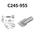 C245 cartridge range is the most conventional one of JBC, AIFEN, SUGON, YIHUA, AIXUN, GEEBOON, Silverflo with many shapes, sizes and special models.
They are appropriate for general soldering purposes and they are perfect for both SMD components or for applications with high power requirements such as ground plane soldering.

Measuring approximately 100mm.

This cartridge comes with a thermal resistance of around 2~3 Ohm.

They work with T245 Handles.