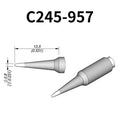 C245 cartridge range is the most conventional one of JBC, AIFEN, SUGON, YIHUA, AIXUN, GEEBOON, Silverflo with many shapes, sizes and special models.
They are appropriate for general soldering purposes and they are perfect for both SMD components or for applications with high power requirements such as ground plane soldering.

Measuring approximately 100mm.

This cartridge comes with a thermal resistance of around 2~3 Ohm.

They work with T245 Handles.