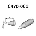 The C470 soldering tip is engineered to handle high-thermal-demand applications with superior heat retention and transfer efficiency.
Maximize your soldering setup's versatility with the C470 tip, compatible with both the T470 heavy-duty iron and HT470 tweezer.
Measuring approximately 125mm.

This cartridge comes with a thermal resistance of around 7 Ohm.

They work ONLY with&nbsp;T470 Handles.