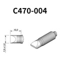 The C470 soldering tip is engineered to handle high-thermal-demand applications with superior heat retention and transfer efficiency.
Maximize your soldering setup's versatility with the C470 tip, compatible with both the T470 heavy-duty iron and HT470 tweezer.
Measuring approximately 122mm.

This cartridge comes with a thermal resistance of around 7 Ohm.

They work ONLY with T470 Handles.