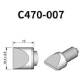 The C470 soldering tip is engineered to handle high-thermal-demand applications with superior heat retention and transfer efficiency.
Maximize your soldering setup's versatility with the C470 tip, compatible with both the T470 heavy-duty iron and HT470 tweezer.
Measuring approximately 122mm.

This cartridge comes with a thermal resistance of around 7 Ohm.

They work ONLY with T470 Handles.