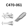 The C470 soldering tip is engineered to handle high-thermal-demand applications with superior heat retention and transfer efficiency.
Maximize your soldering setup's versatility with the C470 tip, compatible with both the T470 heavy-duty iron and HT470 tweezer.
Measuring approximately 122mm.

This cartridge comes with a thermal resistance of around 7 Ohm.

They work ONLY with T470 Handles.