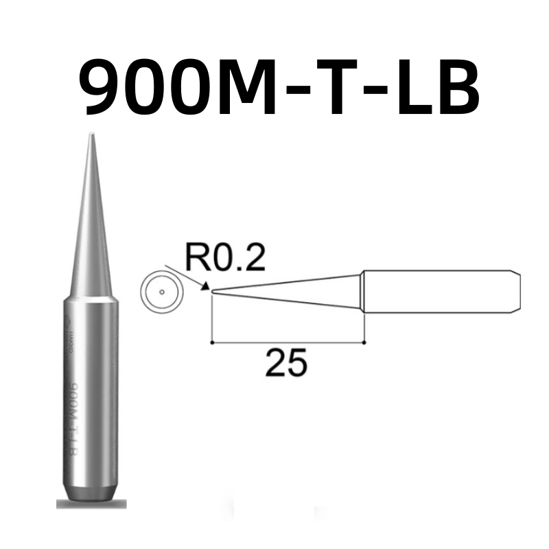 Shape: Conical Tip, R0.2 X 25MM.
Applicable models: 928, 936, 938 soldering station.
Compatible for: 900M, 900M-ESD, 907, 907-ESD, 933 soldering iron handle.
Other models: 900M-T-1C, 900M-T-1CF, 900M-T-2C, 900M-T-2CF, 900M-T-3C, 900M-T-3CF, 900M-T-4C, 900M-T-4CF, 900M-T-0.5C, 900M-T-0.8C, 900M-T-0.8D, 900M-T-1.2D, 900M-T-1.6D, 900M-T-2.4D, 900M-T-3.2D, 900M-T-S3, 900M-T-SB, 900M-T-1.8H, 900M-T-S4, 900M-T-1.2LD.

If you need any other model products, please kindly contact us.&nbsp;