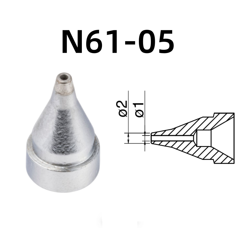 Inner Diameter: 1.0MM Outer Diameter: 2.0MM.

Compatible for: FR-301, FR-4101, FR-4103 Desoldering Tin Gun.
Other models: N61-01, N61-02, N61-03, N61-04, N61-06, N61-07, N61-08, N61-09, N61-10, N61-11, N61-12, N61-13, N61-14, N61-15, N61-16.

If you need any other model products, please kindly contact us.&nbsp;