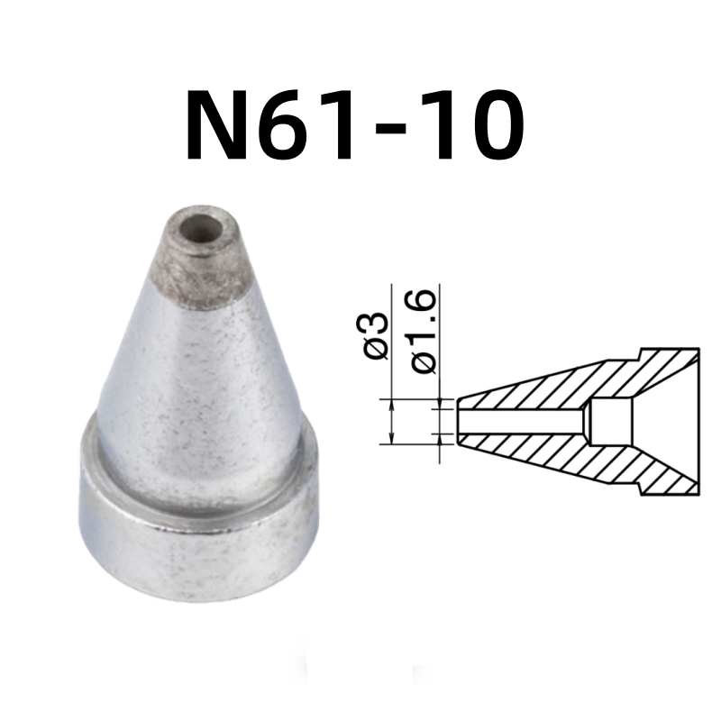 Inner Diameter: 1.6MM Outer Diameter: 3.0MM.

Compatible for: FR-301, FR-4101, FR-4103 Desoldering Tin Gun.
Other models: N61-01, N61-02, N61-03, N61-04, N61-05, N61-06, N61-07, N61-08, N61-09, N61-11, N61-12, N61-13, N61-14, N61-15, N61-16.

If you need any other model products, please kindly contact us.&nbsp;