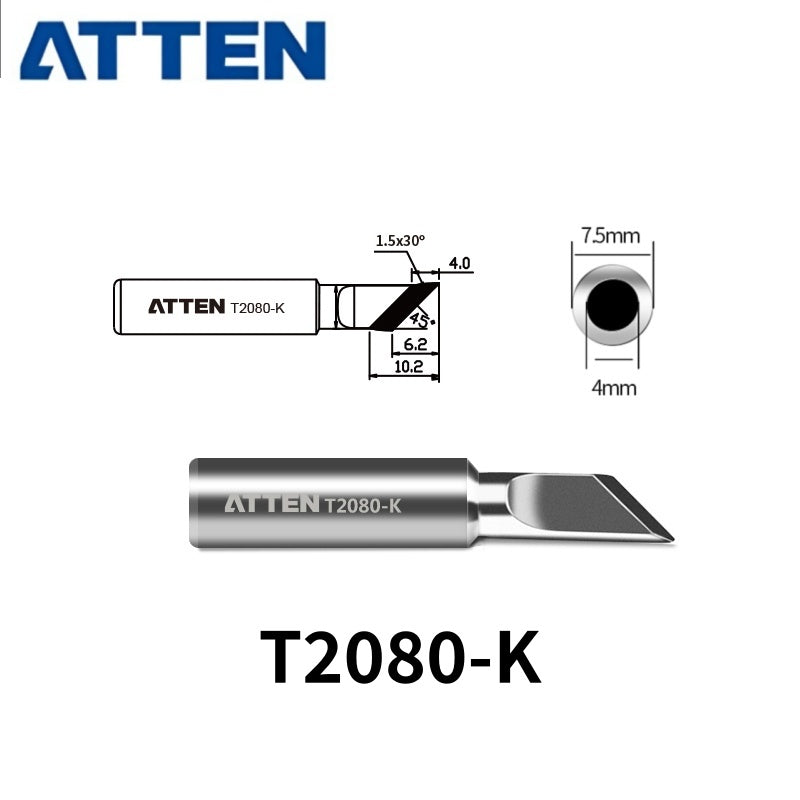 Total length: 48 mm
Outer diameter shaft: 7,5 mm
Inner diameter shaft: 4 mm
Other T2080 Series Models: T2080-B, K,SK, I, 3C, 5C, 6,4C,&nbsp;
T2080-0,8D, 1,2D, 1,6D, 2,4D, 3,2D, 4,6D, 6,5D
Compatible with ST-2080, ST-2080D (80W) Soldering Station.