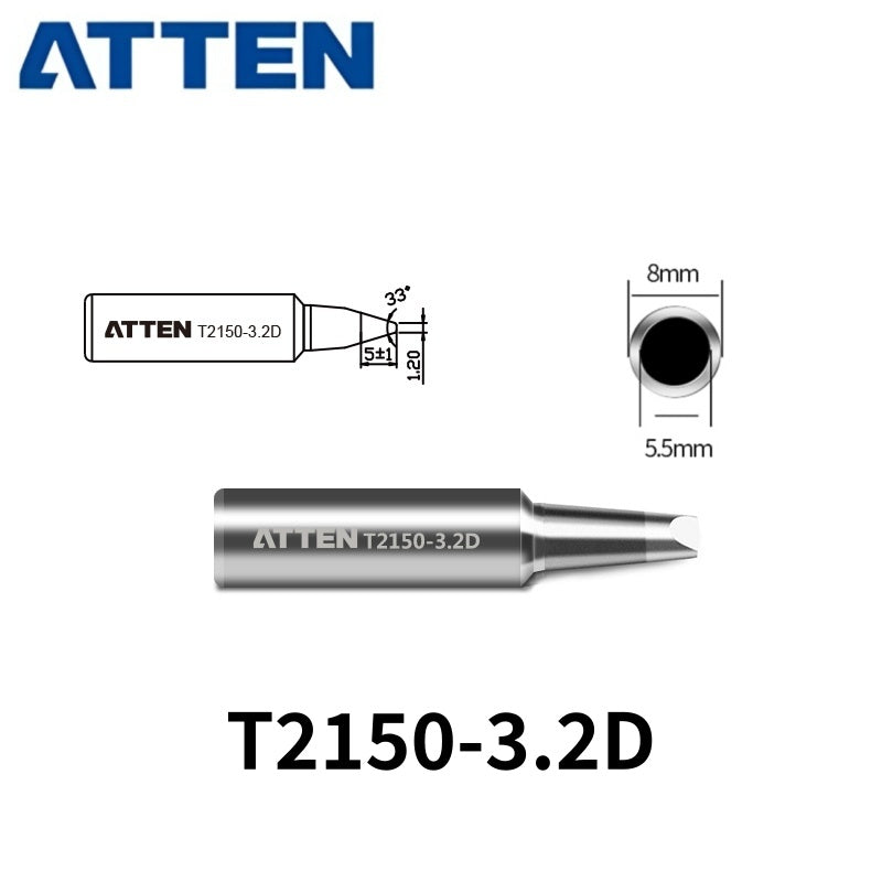 Total length: 47 mm
Outer diameter shaft: 8 mm
Inner diameter shaft: 5,5 mm
Other T2150 Series Models: T2150-B, K, I, 3C, 5C, 7C, 3,2D, 4,6D, 6,5D
Compatible with ST-2150, ST-2150D (150W) Soldering Station.