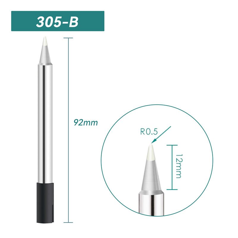 Total length: 92 mm
Head diameter: 0.5 mm
Compatible for: QUICK 303D Soldering Station.
Other QUICK 305 Models: 305-B, 305-2B, 305-LB, , 305-1C, 305-2C, 305-3C, 305-4C, 305-5C, 305-0.8D, 305-1.2D, 305-1.6D, 305-2.4D, 305-3.2D, 305-I, 305-K, 305-LK, 305-SK.


If you need any other model products, please kindly contact us.