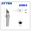 Total length: 31,9 mm
Outer diameter shaft: 4 mm
Inner diameter shaft: 2 mm
Other T300 Series Models: T300-B, K,SK, &nbsp;I, IS, LI, H, RT, 1C, 2C, 3C, 4C,
T300-0,8D, 1,2D, 1,6D, 2,4D, 3,2D,4,2D
Compatible with AT306H AT306DH ST3090, 203H/203/204/204H
503/504 (90W) series Soldering Station.