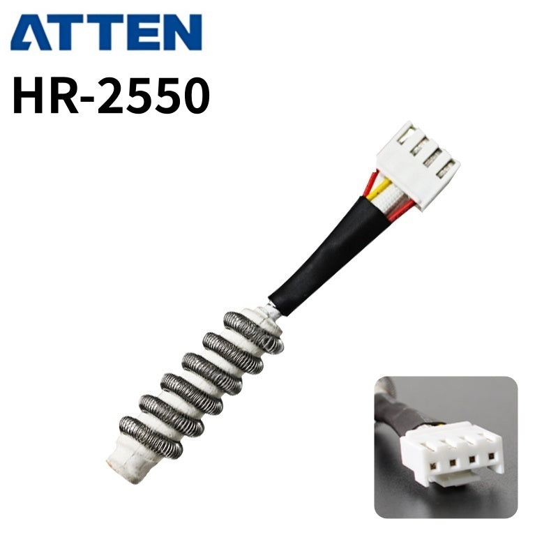 Model: HR-2550

Product Type: Hot air gun heating element

Compatible Models: ATTEN AT-850D, AT-852D, AT-8502D, AT-860D.

Interface: Must match the original machine interface

Voltage Options: Standard version; 110V version available upon request

Application: Replacement heating element for ATTEN hot air rework stations.

If you need any other model products, please kindly contact us.
