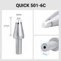 Total length: 53mm
Head diameter: 6.0mm
Inner diameter: 2.0mm
Outer diameter: 9.0mm
Compatible for: QUICK 206B, 206C, 206D Soldering Station.
Other QUICK 501 Models: 501-5C, 501-8C-01, 501-10C-01, 501-2.4D, 501-3.5D, 501-4.2D, 501-5D, 501-6D, 501-8D, 501-10D, 501-16D, 501-6D-01, 501-8D-02, 501-10D-01, 501-16D-01, 501-K, 501-B-01, 501-8D-01.


If you need any other model products, please kindly contact us.