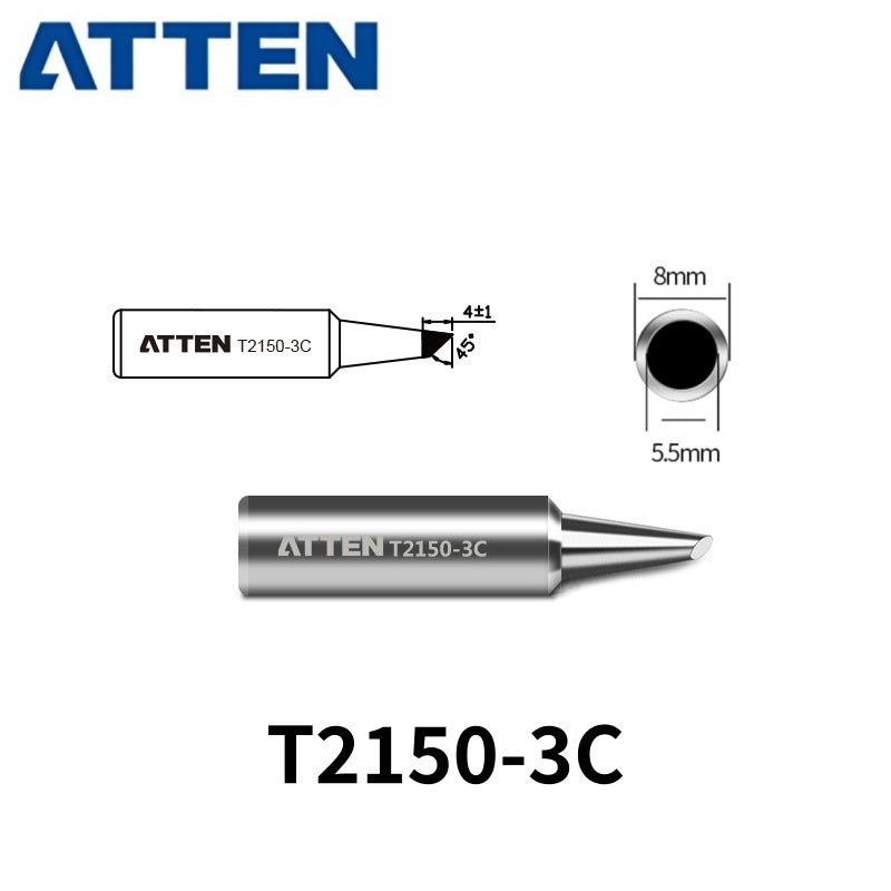 Total length: 47 mm
Outer diameter shaft: 8 mm
Inner diameter shaft: 5,5 mm
Other T2150 Series Models: T2150-B, K, I, 3C, 5C, 7C, 3,2D, 4,6D, 6,5D
Compatible with ST-2150, ST-2150D (150W) Soldering Station.