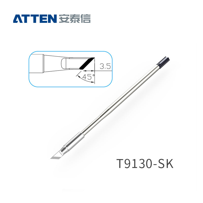 Other T9130 Series Models: T9130-K, SK, 2.0SK, SI,
T9130-1,0I, 0,5I, 0,1SI, 0,2SI, 0,3SI, 0,1IS, 0,3IS, 0,5IS,
T9130-1,2C, 2,4C, 4,6C, 1,6D, 2,4D, 3,2D, 4,6D.
Compatible with ST-9150/ST-1509 (130W) station and Y9130 soldering irons.