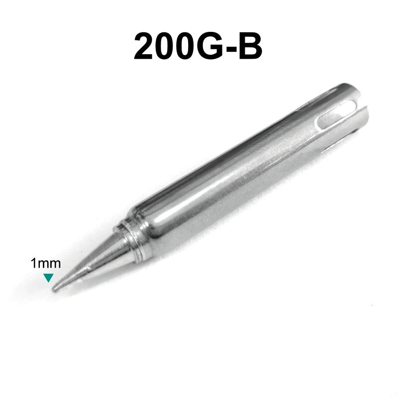 Total length: 61 mm
Inner diameter: 8 mm
Outer diameter: 8.7mm
Compatible for: QUICK 3202-901C soldering station iron (90W), QUICK 713-901B hot air gun/tin suction gun soldering station iron (90W).
Other 200G series soldering head models: 200G-I, 200G-B, 200G-J, 200G-SK, 200G-K, 200G-1C, 200G-2C, 200G-3C, 200G-4C, 200G-5C, 200G-1.2D, 200G-1.6D, 200G-2.4D, 200G-3.2D, 200G-4.2D.


If you need any other model products, please kindly contact us.