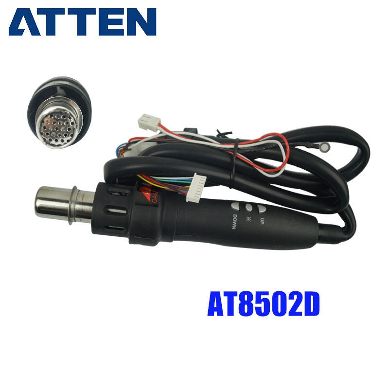 Model: AT-8502D

Product Type: Hot air gun handle

Compatible Models: ATTEN AT-8502D,&nbsp;AT-860D.

Interface: Must match the original machine interface

Voltage Options: Standard version; 110V version available upon request

Application: Replacement hot air gun handle for ATTEN rework stations.

If you need any other model products, please kindly contact us.