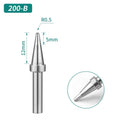 Shape: Conical Tip, R0.5 X 12MM.
Total length: 31.5mm
Inner diameter: 2.0mm
Outer diameter: 4.0mm
Compatible for: QUICK TS2200/203H/503/504/203D/376D&nbsp;Soldering Station.
Other QUICK 200 Tips Model: 200-I, 200-J, 200-2B, 200-LB, 200-SK, 200-K, 200-LK, 200-1C, 200-2C, 200-3C, 200-4C, 200-5C, 200-0.8D, 200-1.2D, 200-1.6D, 200-2.4D, 200-3.2D.


If you need any other model products, please kindly contact us.