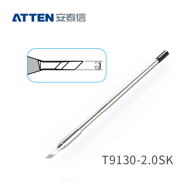 Other T9130 Series Models: T9130-K, SK, 2.0SK, SI,
T9130-1,0I, 0,5I, 0,1SI, 0,2SI, 0,3SI, 0,1IS, 0,3IS, 0,5IS,
T9130-1,2C, 2,4C, 4,6C, 1,6D, 2,4D, 3,2D, 4,6D.
Compatible with ST-9150/ST-1509 (130W) station and Y9130 soldering irons.