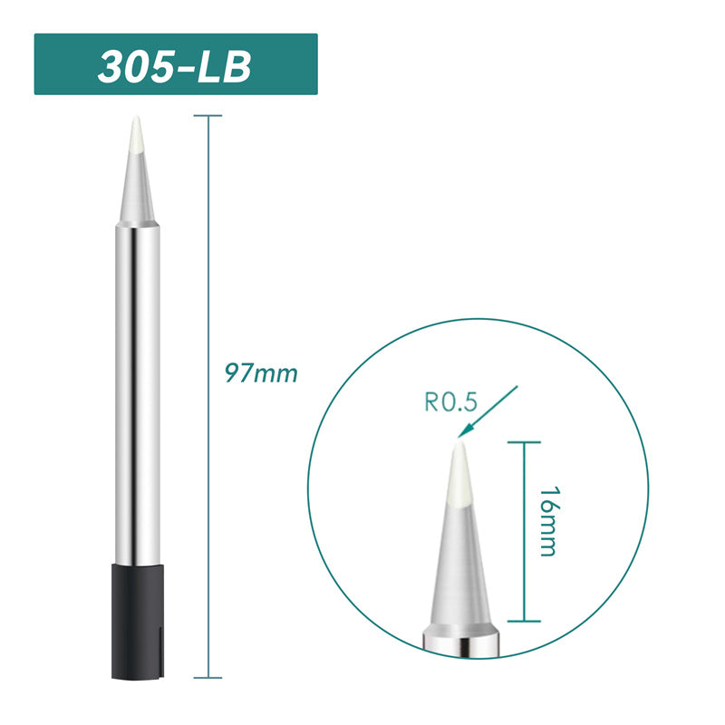 Total length: 97 mm
Head diameter: 0.5 mm
Compatible for: QUICK 303D Soldering Station.
Other QUICK 305 Models: 305-B, 305-2B, 305-LB, , 305-1C, 305-2C, 305-3C, 305-4C, 305-5C, 305-0.8D, 305-1.2D, 305-1.6D, 305-2.4D, 305-3.2D, 305-I, 305-K, 305-LK, 305-SK.


If you need any other model products, please kindly contact us.