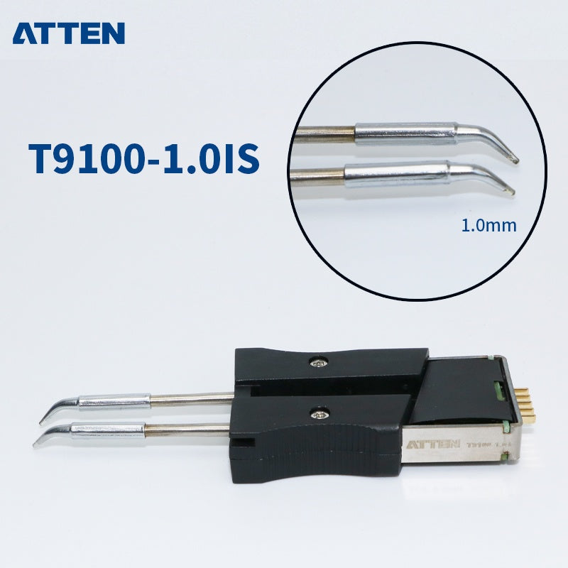 The ATTEN GT-T9100 tweezer tip delivers precision soldering for delicate electronic work. Engineered for the ST-1509 station, this tip excels at micro-component placement and fine-pitch assembly tasks.
The specialized tweezer design provides superior control and accessibility in confined spaces, making it ideal for SMD rework, jewelry repair, and intricate circuit board modifications.