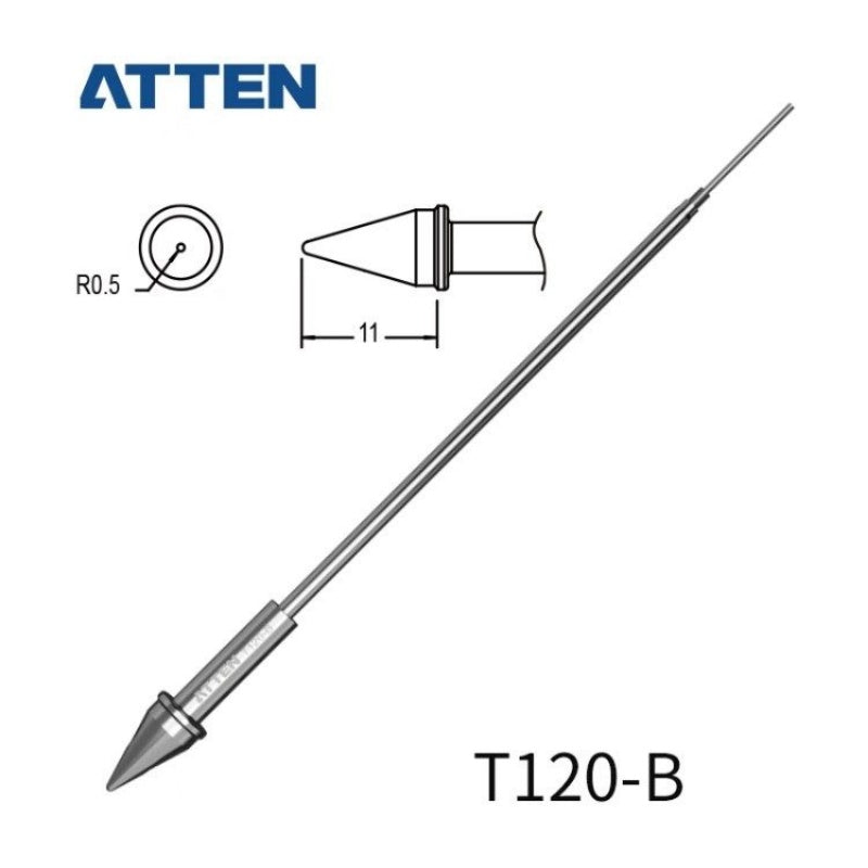 Other T120 Series Models: T120-K, SK, LK, LB, B, I, 1C, 2C, 3C, 4C, 5C, 0.8D, 1.2D, 2.4D, 3.2D, 4.2D.&nbsp;

Compatible with ATTEN ST-3120D (120W) soldering station&nbsp; SP-H120 iron handle.

If you need any other model products, please kindly contact us.