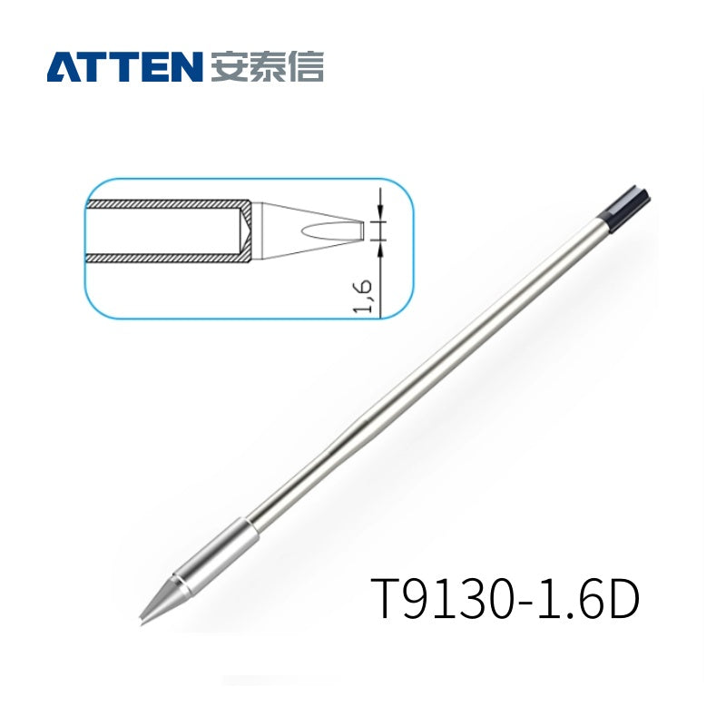 Other T9130 Series Models: T9130-K, SK, 2.0SK, SI,
T9130-1,0I, 0,5I, 0,1SI, 0,2SI, 0,3SI, 0,1IS, 0,3IS, 0,5IS,
T9130-1,2C, 2,4C, 4,6C, 1,6D, 2,4D, 3,2D, 4,6D.
Compatible with ST-9150/ST-1509 (130W) station and Y9130 soldering irons.