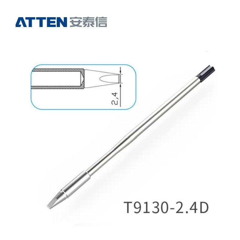 Other T9130 Series Models: T9130-K, SK, 2.0SK, SI,
T9130-1,0I, 0,5I, 0,1SI, 0,2SI, 0,3SI, 0,1IS, 0,3IS, 0,5IS,
T9130-1,2C, 2,4C, 4,6C, 1,6D, 2,4D, 3,2D, 4,6D.
Compatible with ST-9150/ST-1509 (130W) station and Y9130 soldering irons.