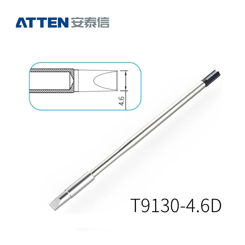 Other T9130 Series Models: T9130-K, SK, 2.0SK, SI,
T9130-1,0I, 0,5I, 0,1SI, 0,2SI, 0,3SI, 0,1IS, 0,3IS, 0,5IS,
T9130-1,2C, 2,4C, 4,6C, 1,6D, 2,4D, 3,2D, 4,6D.
Compatible with ST-9150/ST-1509 (130W) station and Y9130 soldering irons.