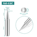 Shape: Bevel Tip, 0.8MM/45DEG X 17MM.
Total length: 42mm
Inner diameter: 4.0mm
Outer diameter: 6.5mm
Compatible for: QUICK TS1100/236/936/936A/936C/967/969/969A/375A+/375B+/3104/707/708/709&nbsp;Soldering Station.
Other QUICK 960 Tips Model: 960-B, 960-2B, 960-1C, 960-2C, 960-3C, 960-4C, 960-0.8D, 960-1.2D, 960-1.6D, 960-2.4D, 960-3.2D, 960-I, 960-J, 960-LB, 960-LI, 960-K, 960-SK.


If you need any other model products, please kindly contact us.