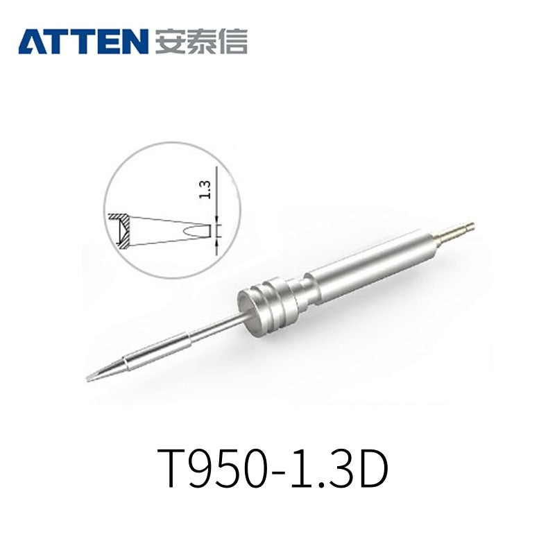 Other T950 Series Models: T950-3,5SK, 2,0SK, 1,3D, 2,2D, 3,0D, 1,2C, 0,5I, 0,1IS, 0,3IS, 0,1SI, 0,3SI.
Compatible with ST-9150/ST-1509 (50W) station and Y950 soldering irons.