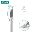 Shape: Knife Tip, 4.8MM/45DEG X 18MM.
Total length: 36.5mm
Inner diameter: 2.0mm
Outer diameter: 4.0mm
Compatible for: QUICK TS2200/203H/503/504/203D/376D&nbsp;Soldering Station.
Other QUICK 200 Tips Model: 200-I, 200-J, 200-B, 200-2B, 200-LB, 200-SK, 200-K, 200-1C, 200-2C, 200-3C, 200-4C, 200-5C, 200-0.8D, 200-1.2D, 200-1.6D, 200-2.4D, 200-3.2D.


If you need any other model products, please kindly contact us.