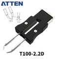 Other T100 Series Models: T100-0,2I, 0,5I, 1,0I, 0,7D, 0,7DS, 1,3D, 2,2D.
Compatible with GT-6200 soldering station tweezer.
The Atten GT-6200 station’s precision tweezer tip delivers exceptional performance, allowing you to handle intricate soldering tasks with confidence and precision. It provides consistent heat transfer and robust durability to meet the demands of professional applications.