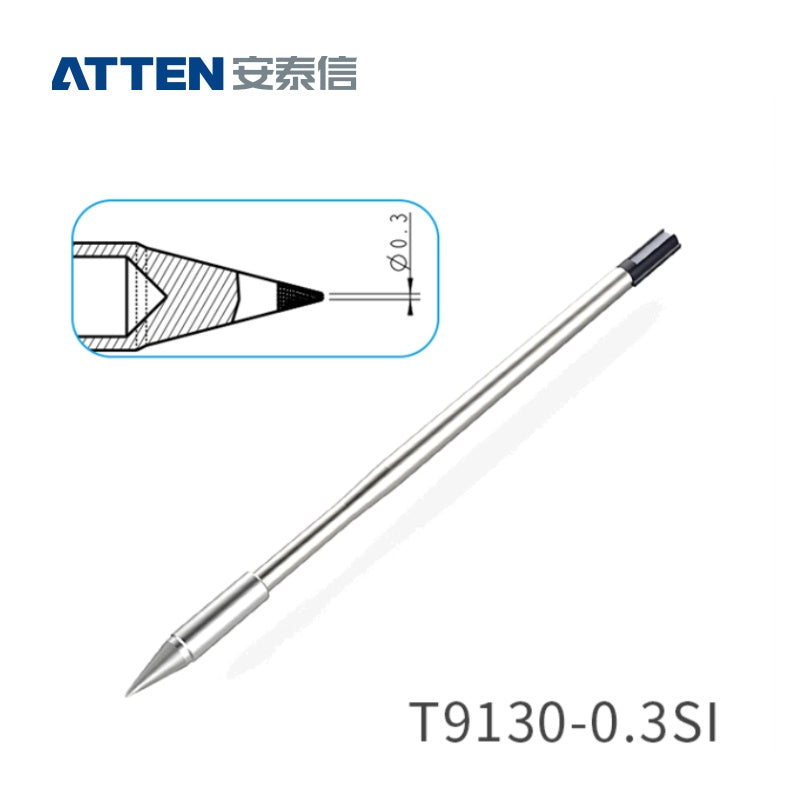 Other T9130 Series Models: T9130-K, SK, 2.0SK, SI,
T9130-1,0I, 0,5I, 0,1SI, 0,2SI, 0,3SI, 0,1IS, 0,3IS, 0,5IS,
T9130-1,2C, 2,4C, 4,6C, 1,6D, 2,4D, 3,2D, 4,6D.
Compatible with ST-9150/ST-1509 (130W) station and Y9130 soldering irons.