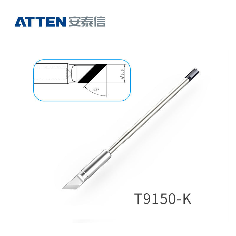 Other T9150 Series Models: T9150-K, B, 3C, 5C, 6,5C, 3,2D, 4,6D, 6,5D
Compatible with ST-9150 (150W) /ST-1509 (150W) station and Y9150 soldering irons.