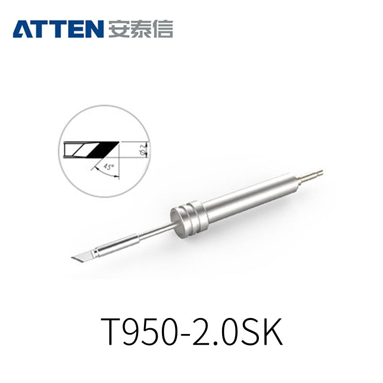 Other T950 Series Models: T950-3,5SK, 2,0SK, 1,3D, 2,2D, 3,0D, 1,2C, 0,5I, 0,1IS, 0,3IS, 0,1SI, 0,3SI.
Compatible with ST-9150/ST-1509 (50W) station and Y950 soldering irons.